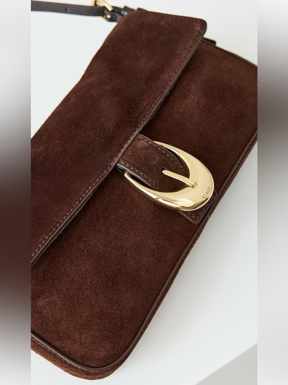 NWT Staud Harlow Suede Shoulder Bag Truffle Suede - Picture 5 of 16